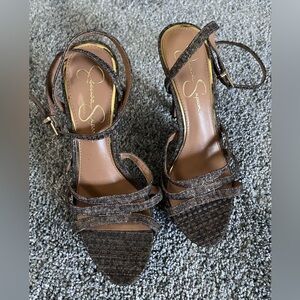 Brand new Jessica Simpson platforms w/ snake like pattern with glitter Size 8.5